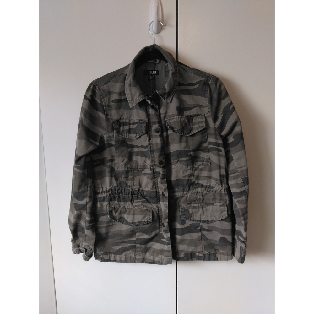 Womens Green Camo Jacket Size M Military Utility Streetwear 2010s Indie Sleeze